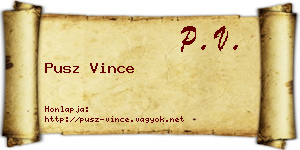 Pusz Vince névjegykártya